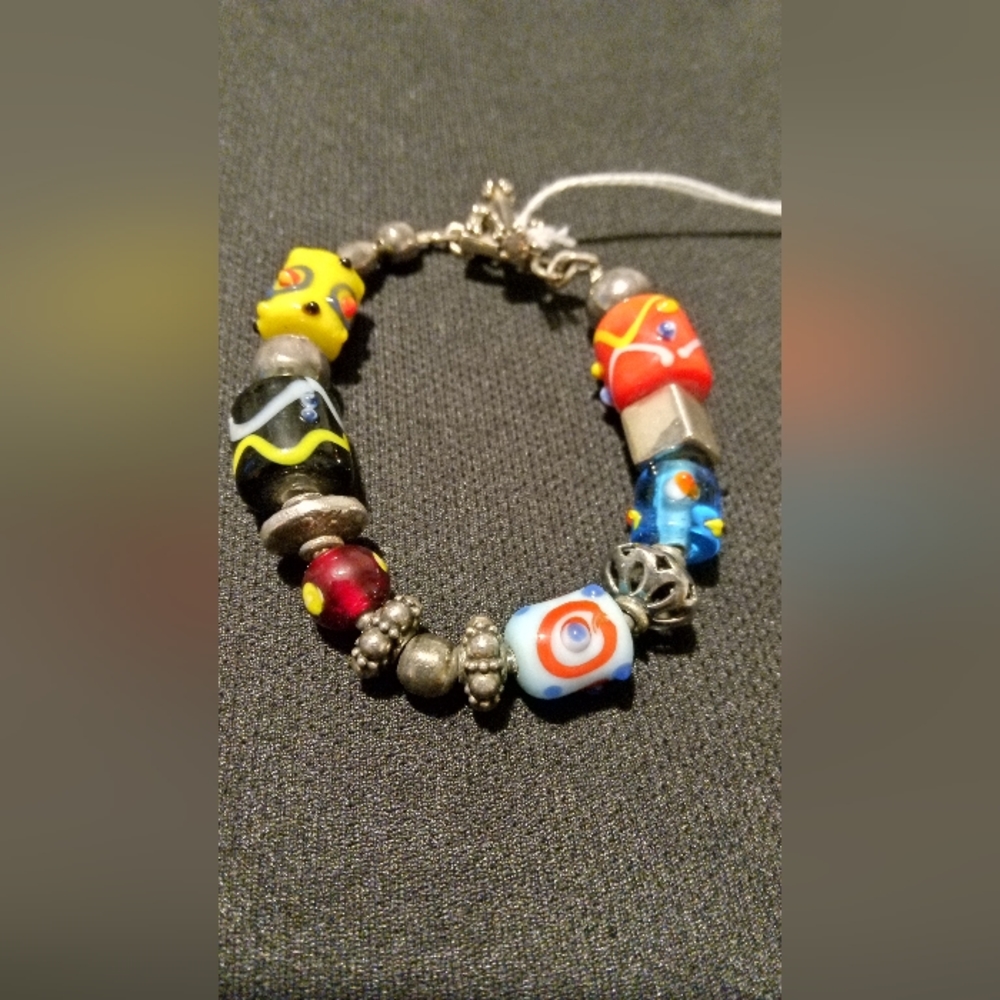 Silpada 925. Silver Lampwork Bead Bracelet